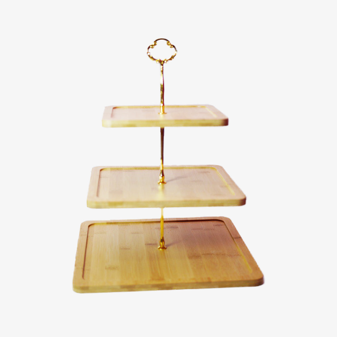 Bamboo Luxe 3-Tier Serving Stand (Wooden Series)