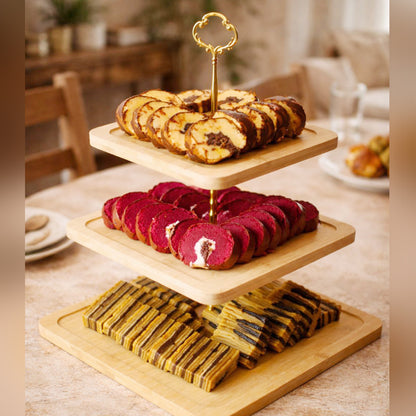 Bamboo Luxe 3-Tier Serving Stand (Wooden Series)