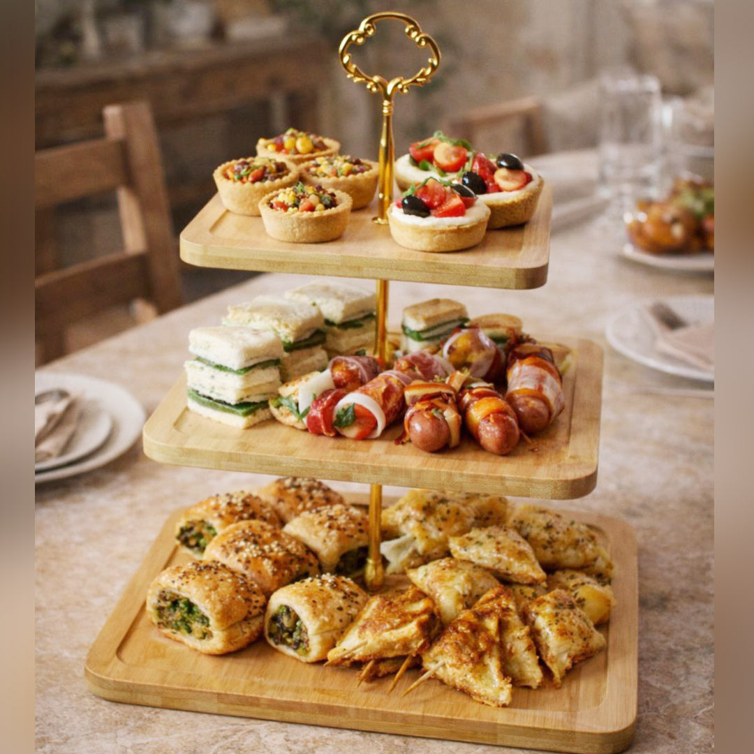 Bamboo Luxe 3-Tier Serving Stand (Wooden Series)
